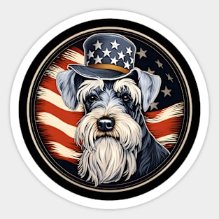 Schnauzer 4th of July Sticker